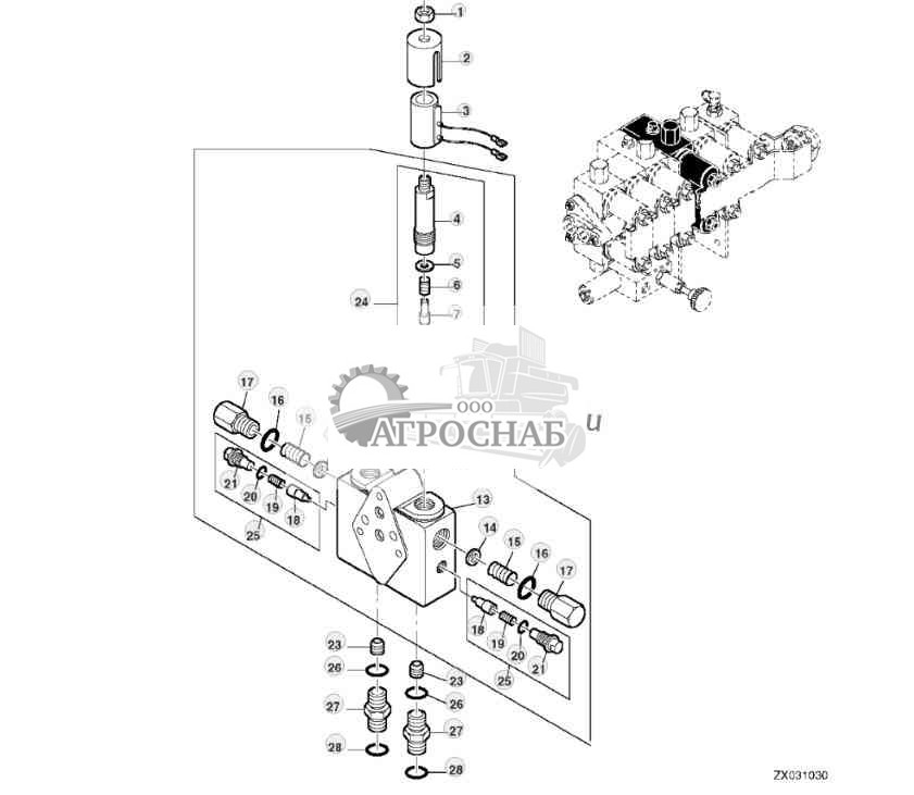 Hydraulic Valve, Raise Discharge Spout 